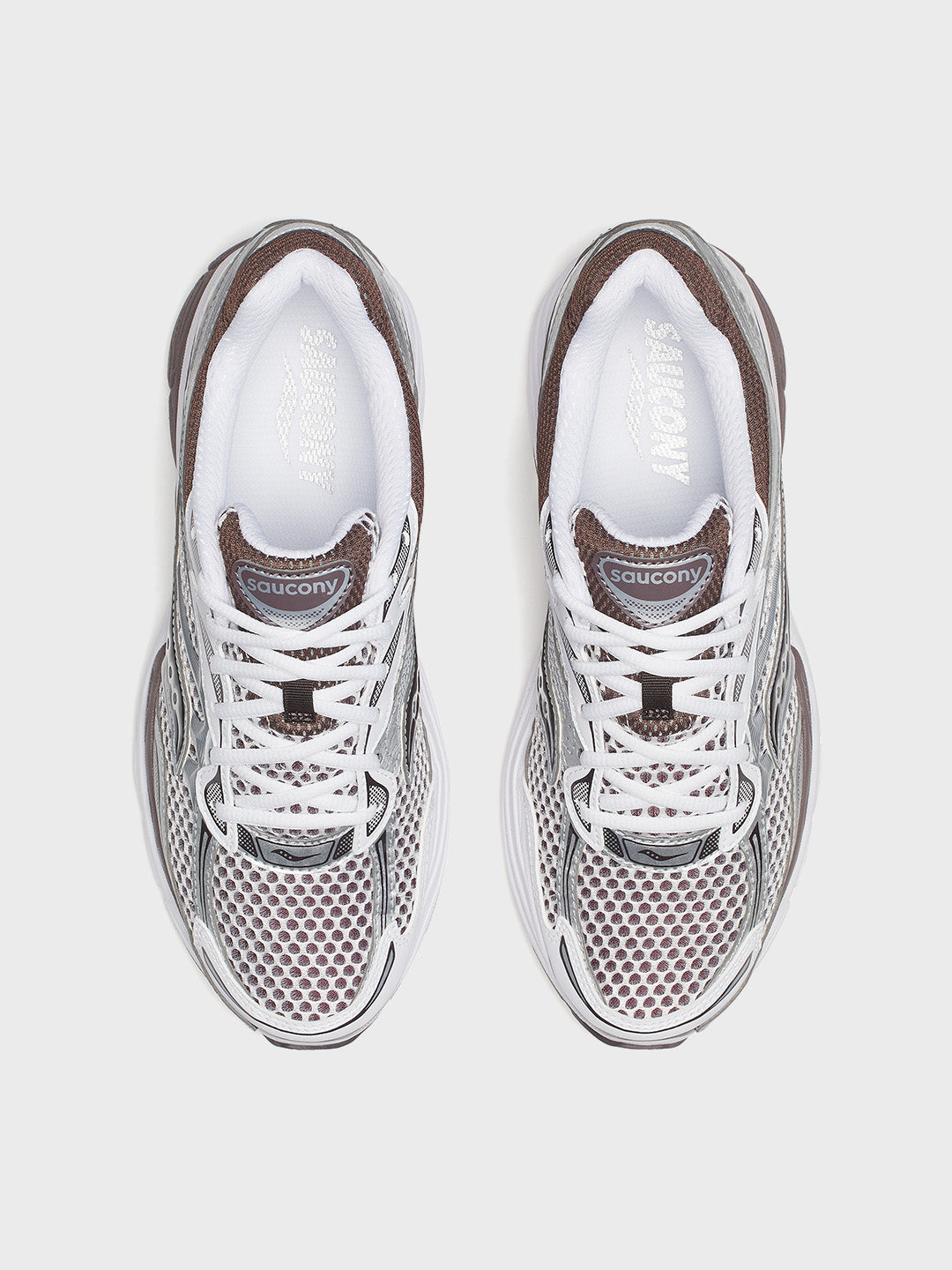 Saucony Progrid Omni 9 sneakers White Brown - bovenkant