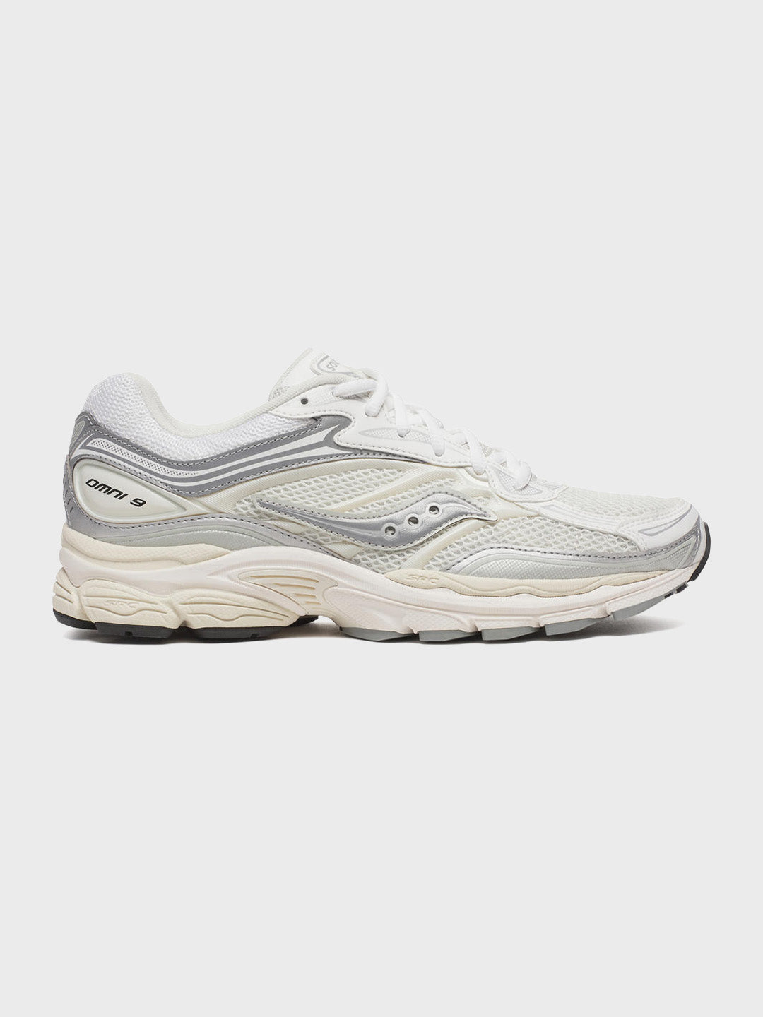 Saucony Progrid Omni 9 White/Silver – zijaanzicht