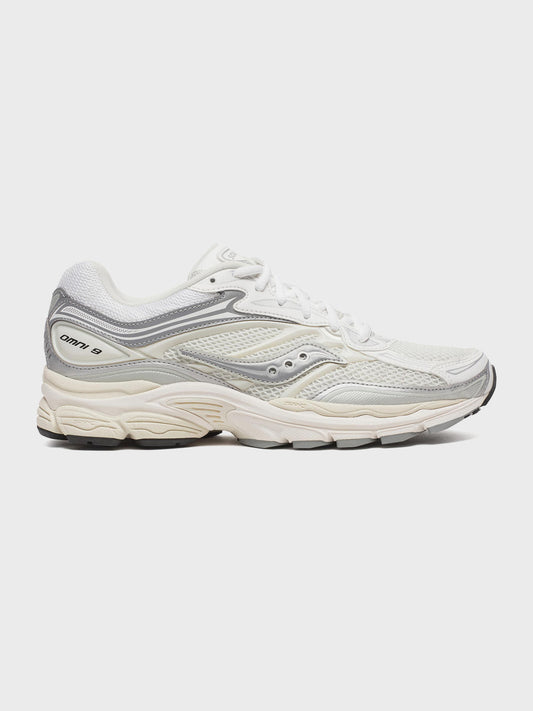 Saucony Progrid Omni 9 White/Silver – zijaanzicht