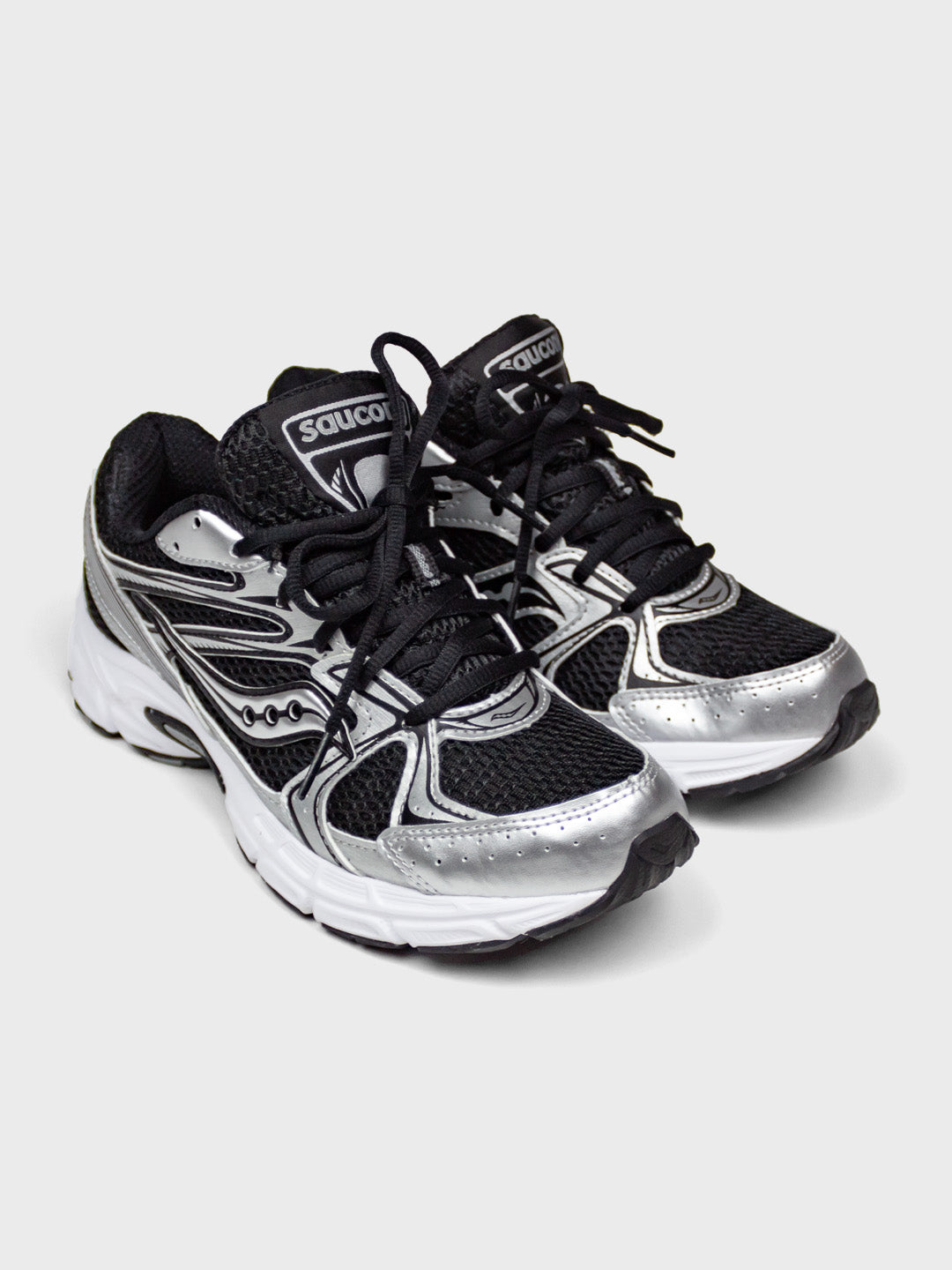 saucony shoes black silver