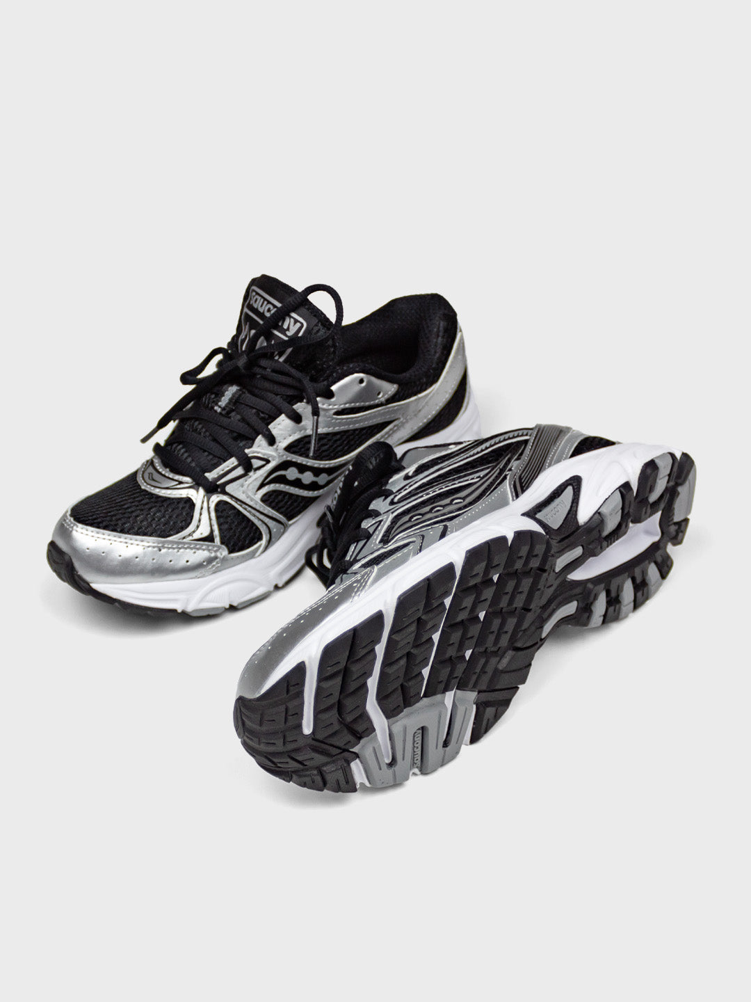 saucony shoes black silver