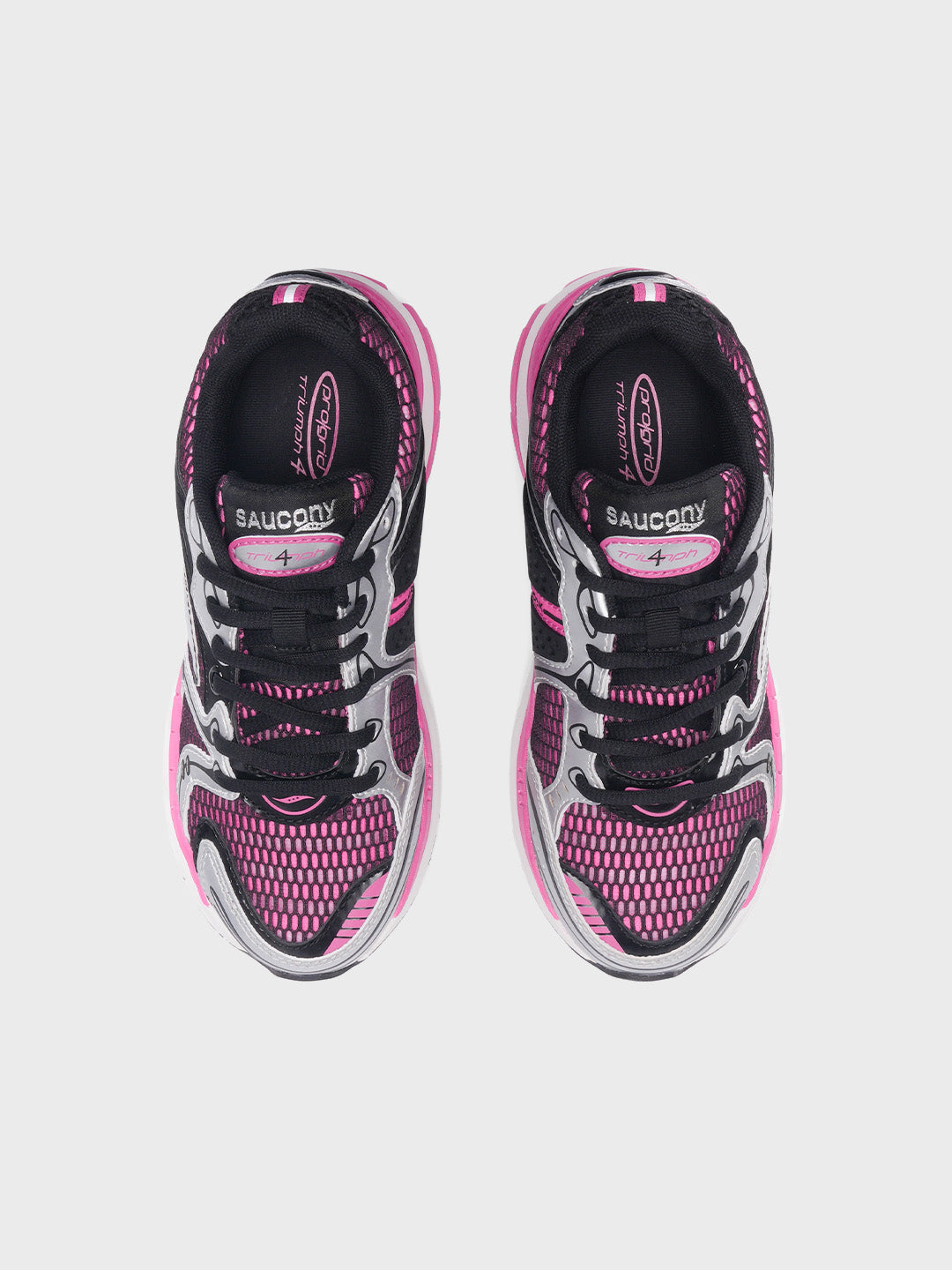 Saucony Triumph 4 KDZ Junior Sneakers Black/Pink - bovenkant