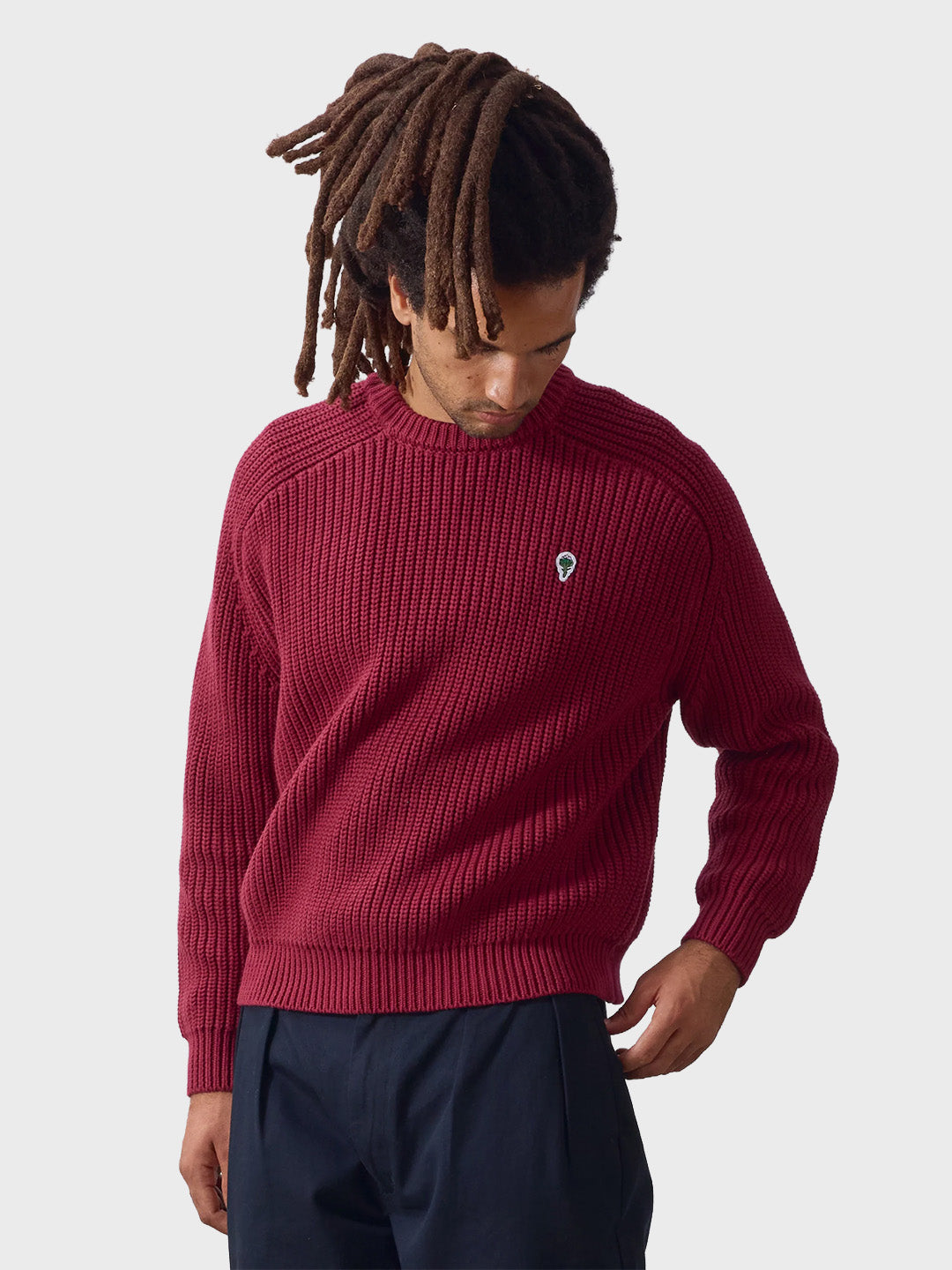 Service Works Artichoke Chunky Knitted Sweater Burgundy