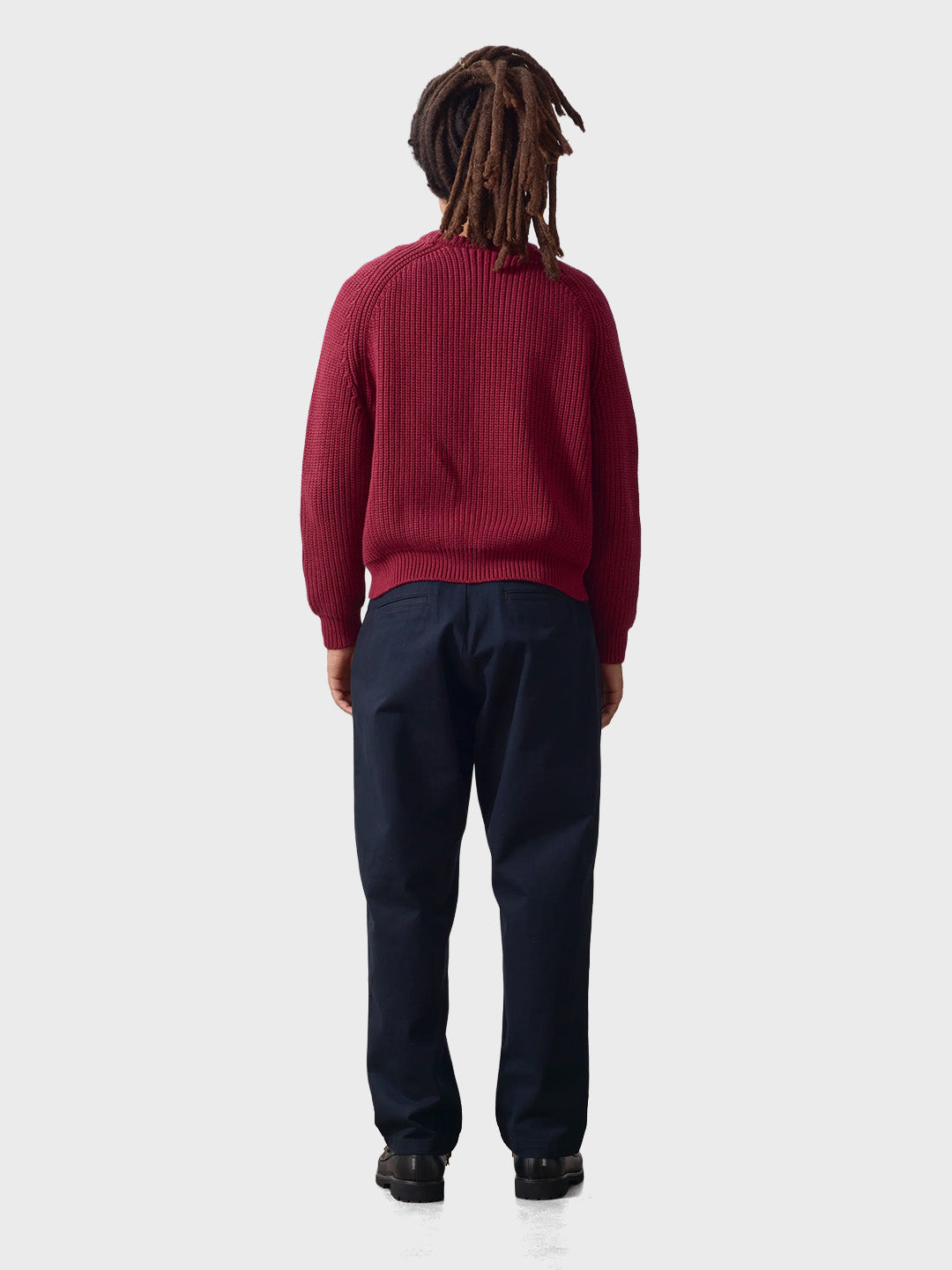 Service Works Artichoke Chunky Knitted Sweater Burgundy – achterkant