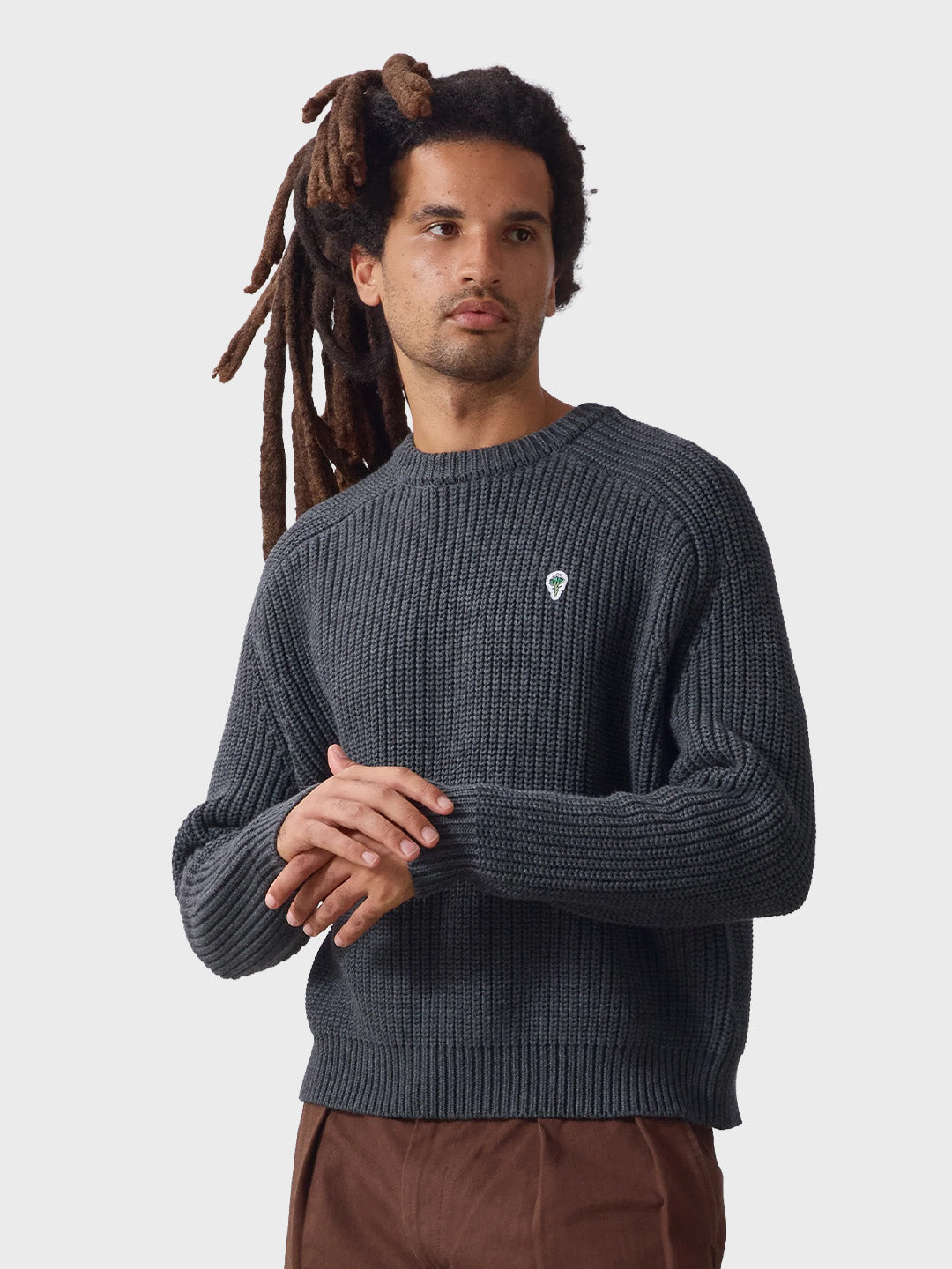 Service Works Artichoke Chunky Knitted Sweater Charcoal