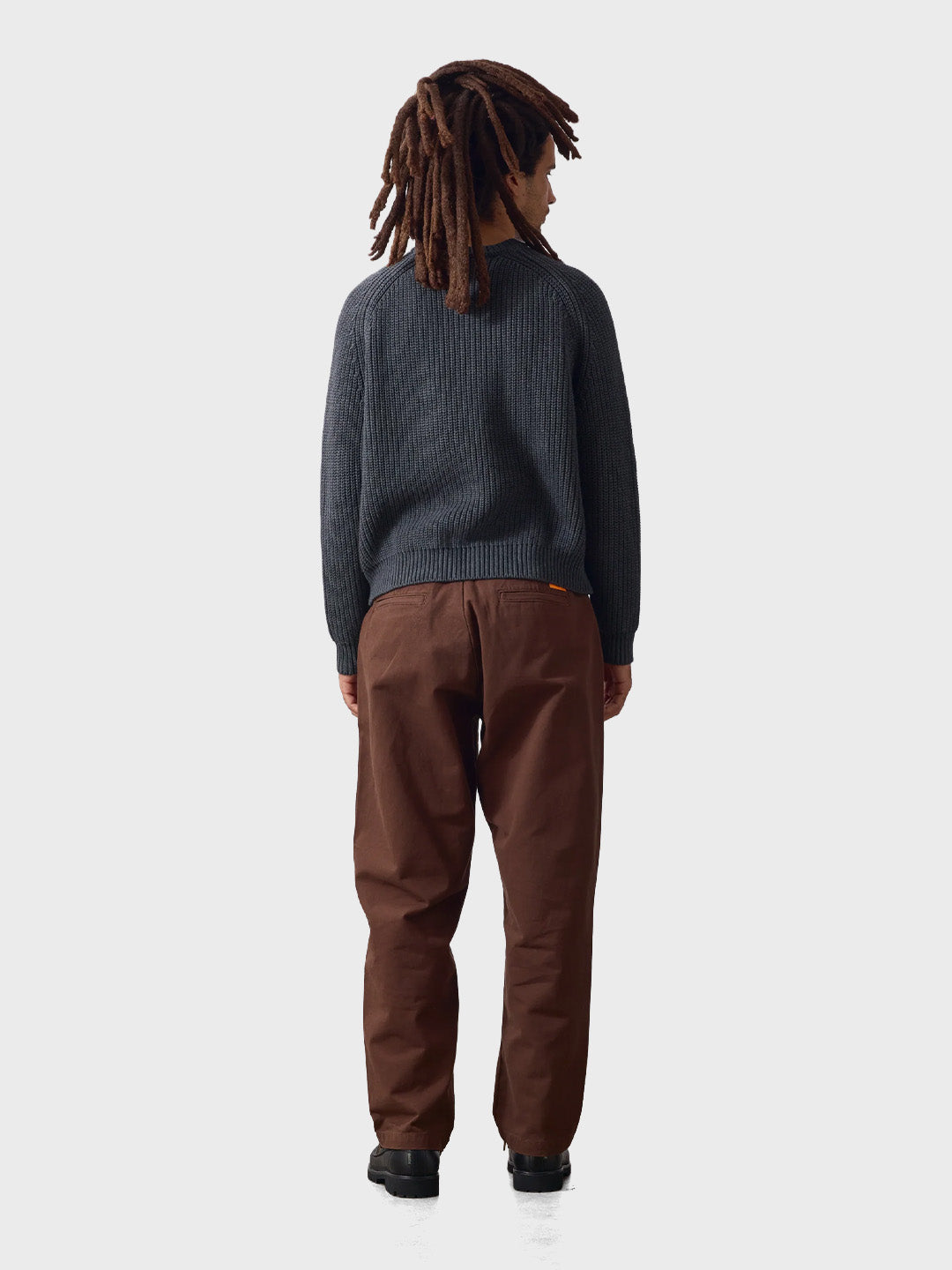 Service Works Artichoke Chunky Knitted Sweater Charcoal – achterkant