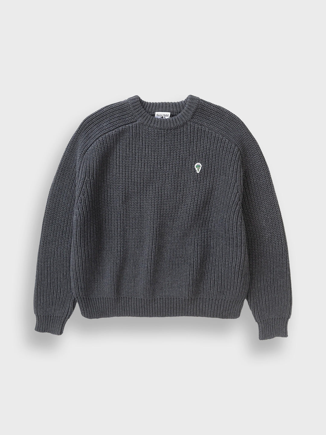 Service Works Artichoke Chunky Knitted Sweater Charcoal – productfoto voor
