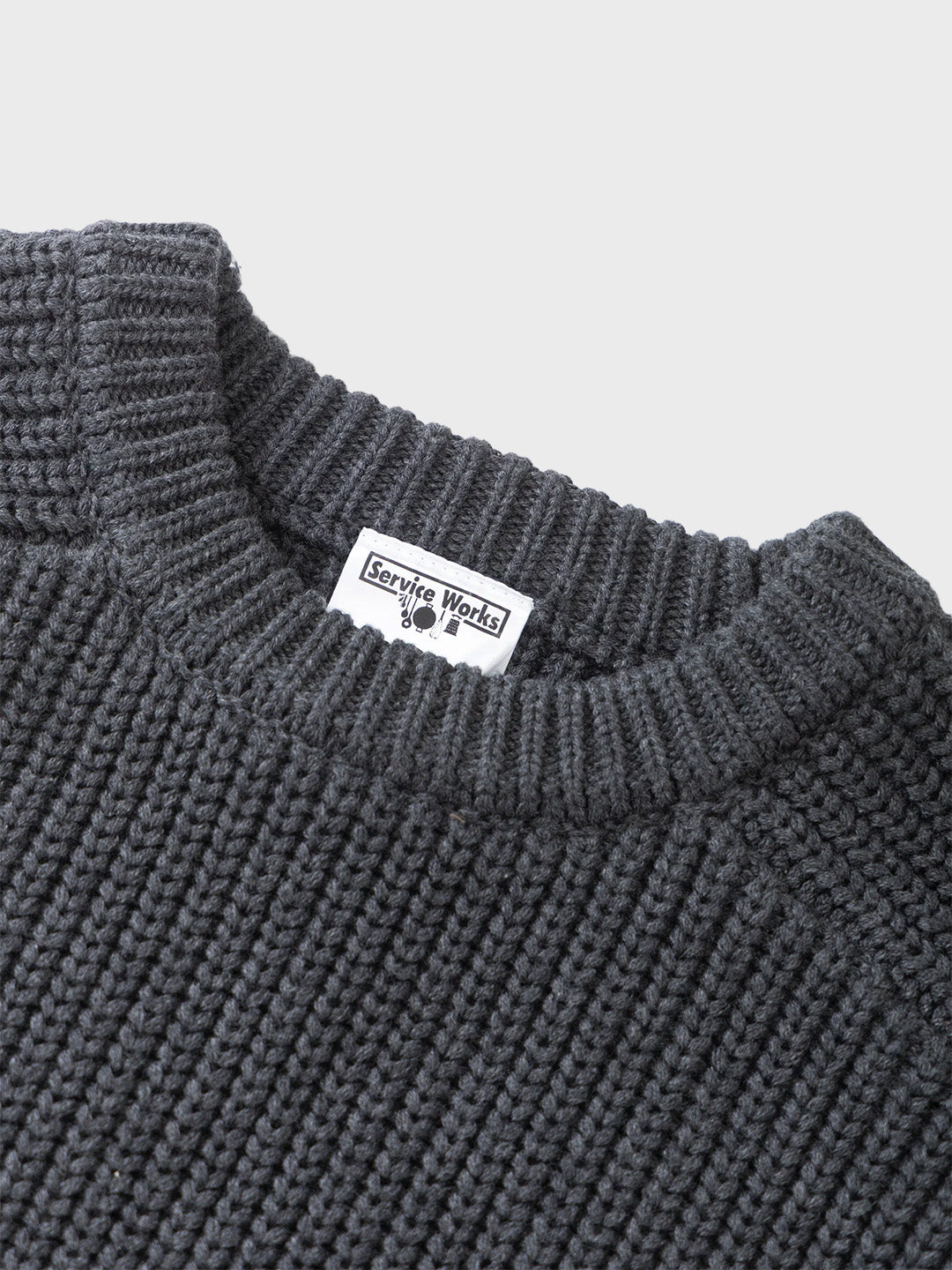 Service Works Artichoke Chunky Knitted Sweater Charcoal – detailshot