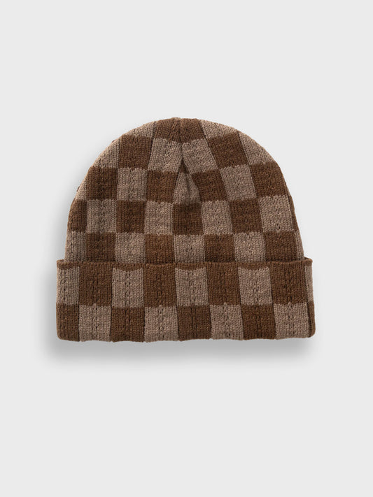 Service Works Chunky Check Beanie Brown