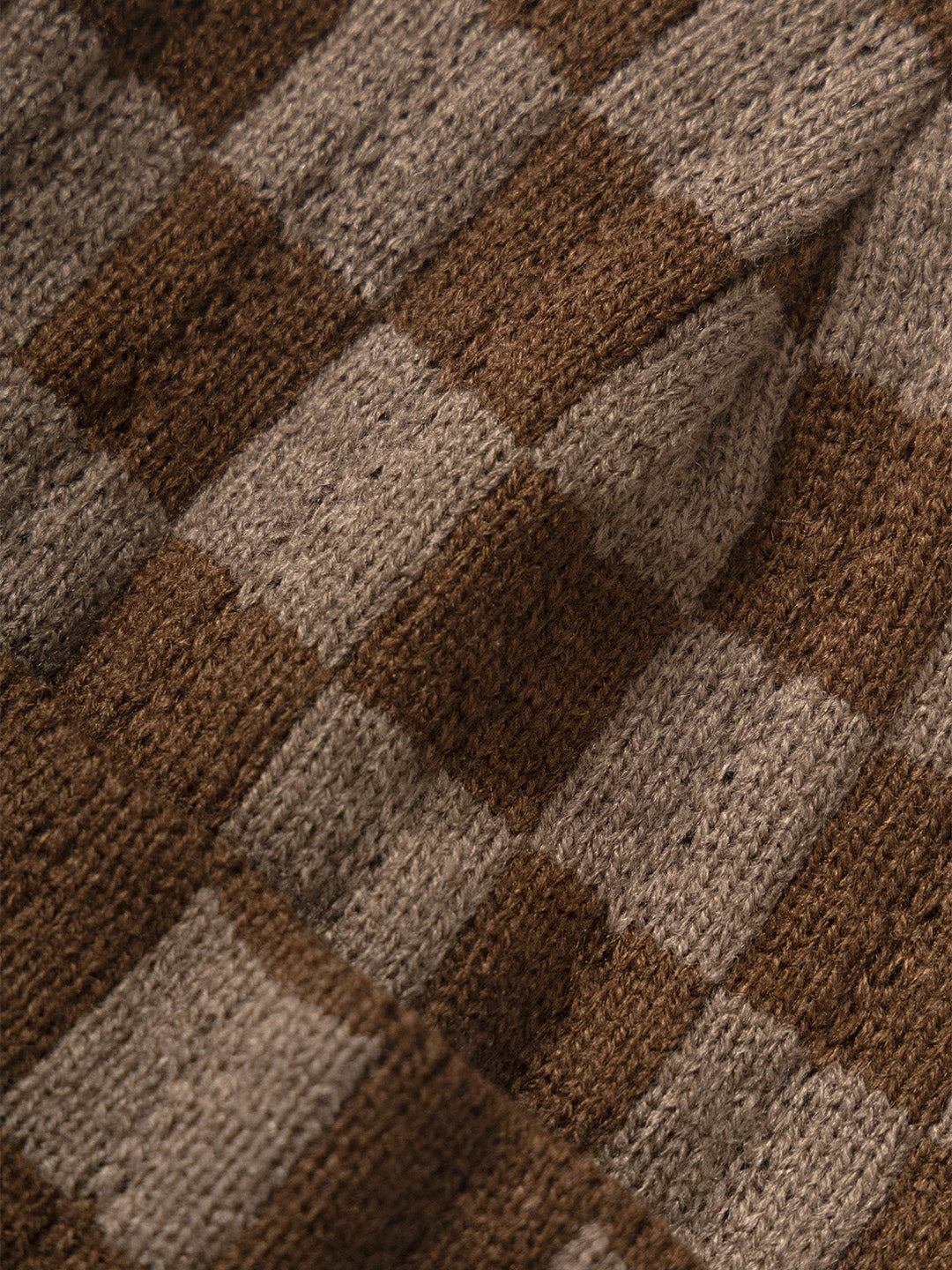 Service Works Chunky Check Beanie Brown – close-up