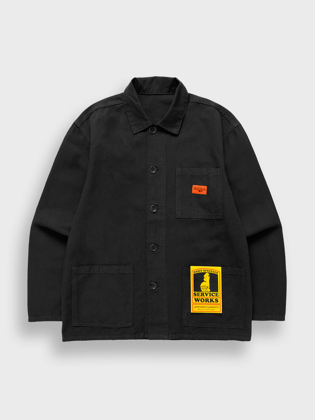 Service Works Classic Chore Shirt Black - voorkant