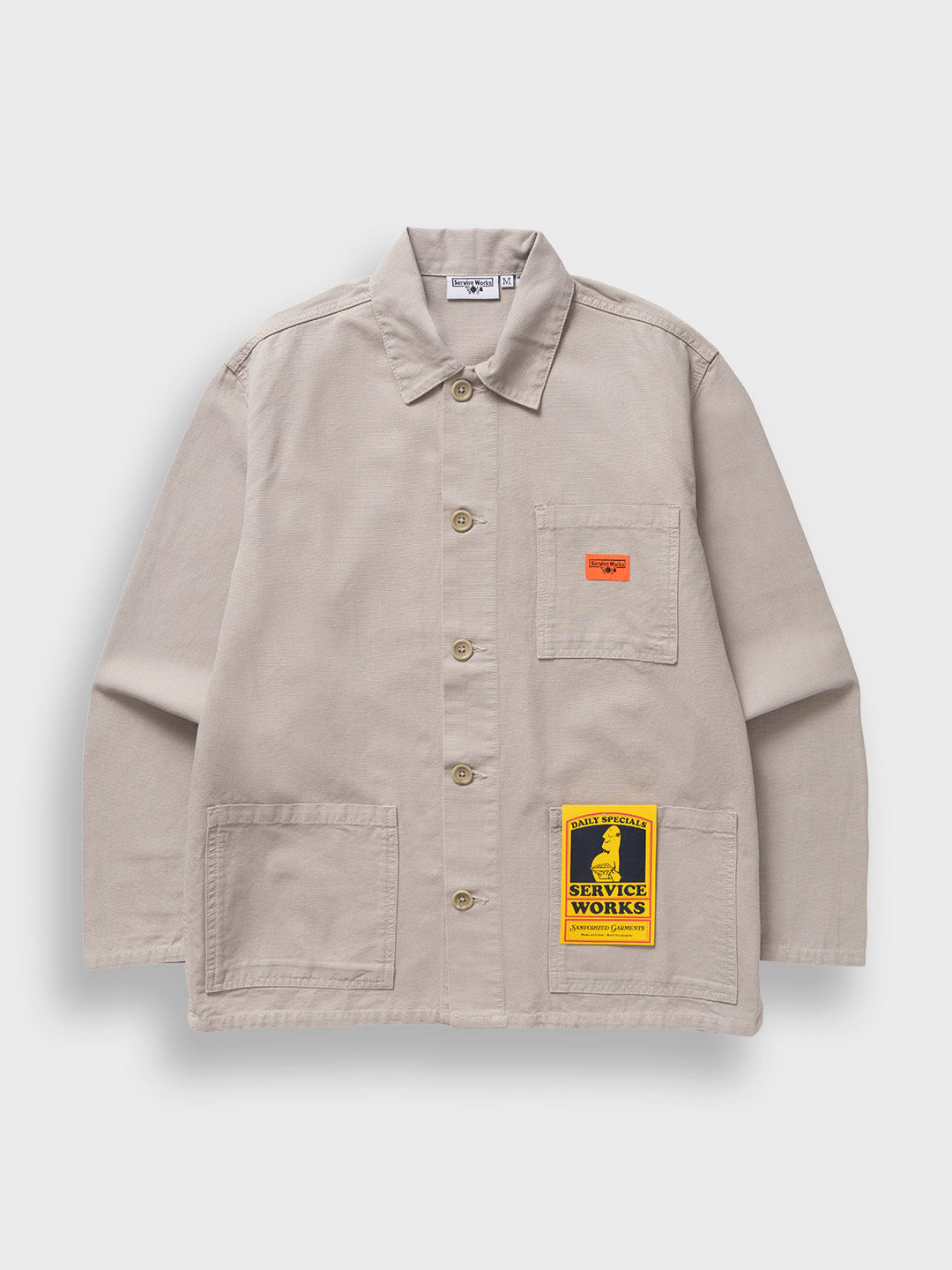 Service Works Classic Chore Shirt Stone - voorkant
