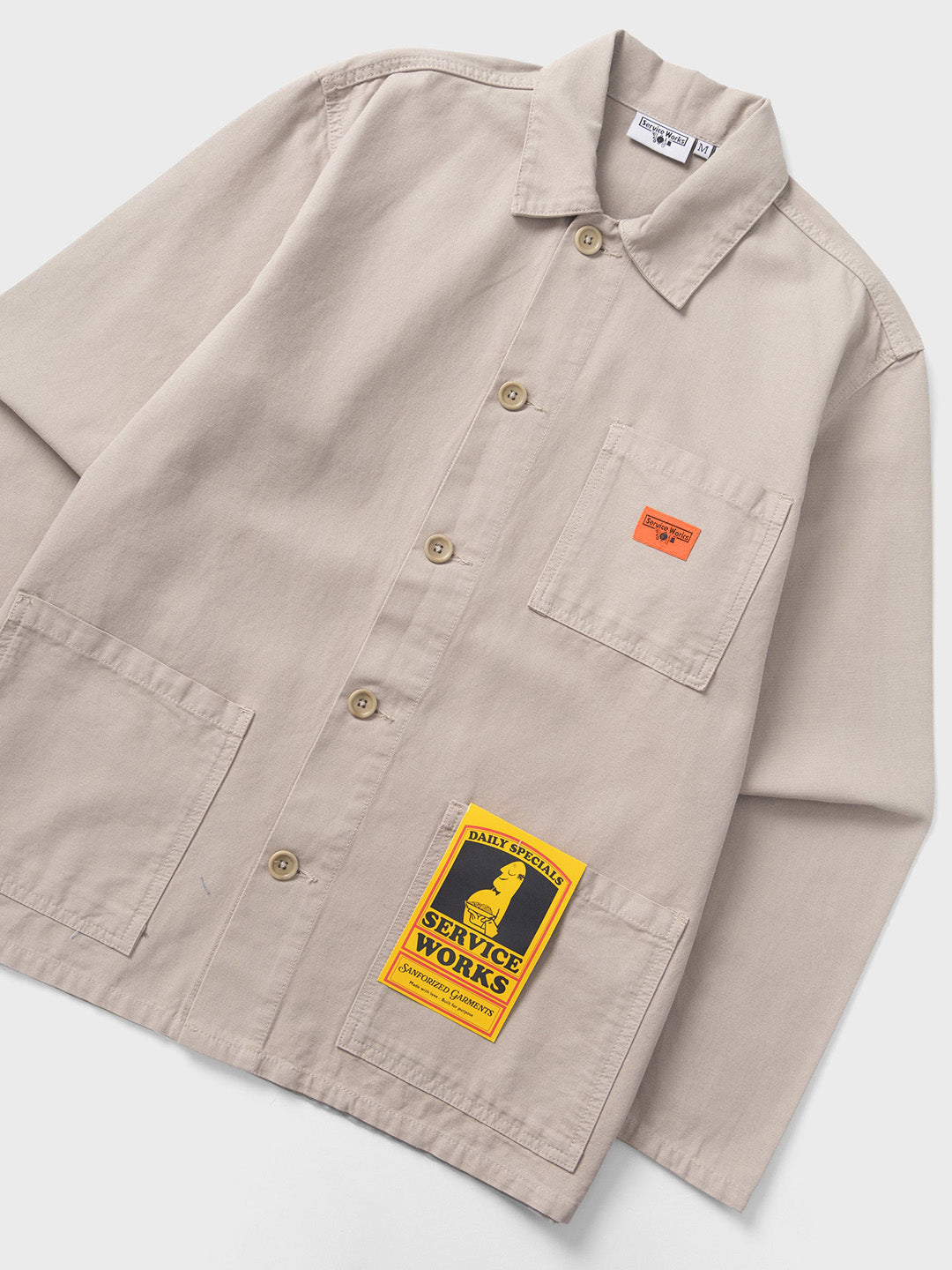 Service Works Classic Chore Shirt Stone - close-up