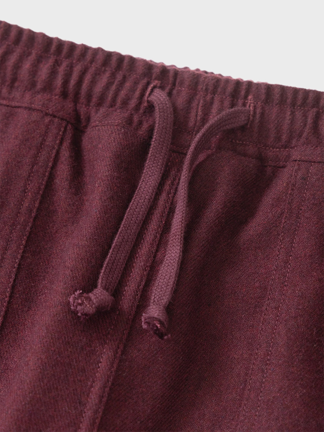 Service Works Flannel Chef Pants Burgundy – close-up