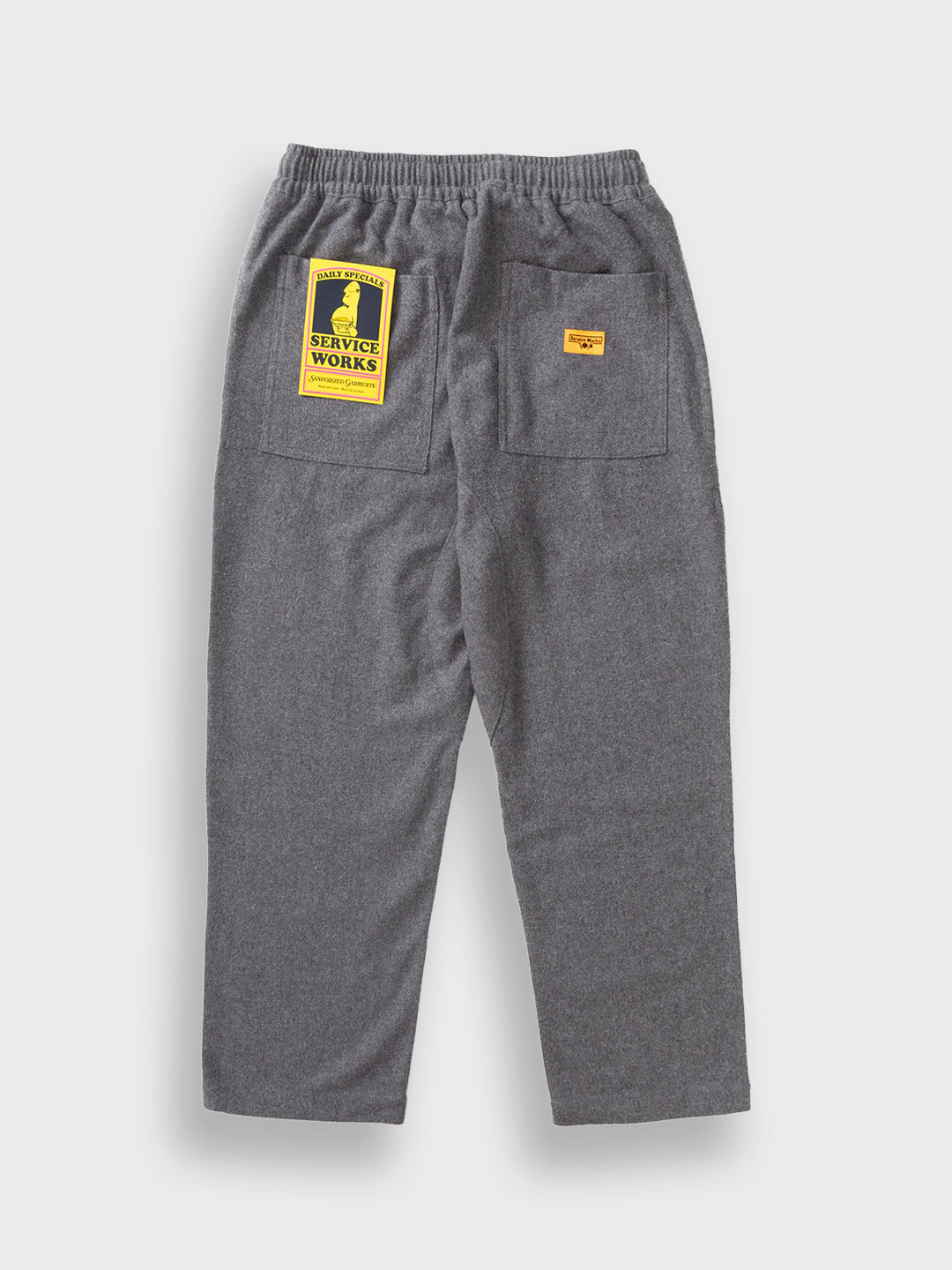 Service Works Flannel Chef Pants Charcoal – packshot achter