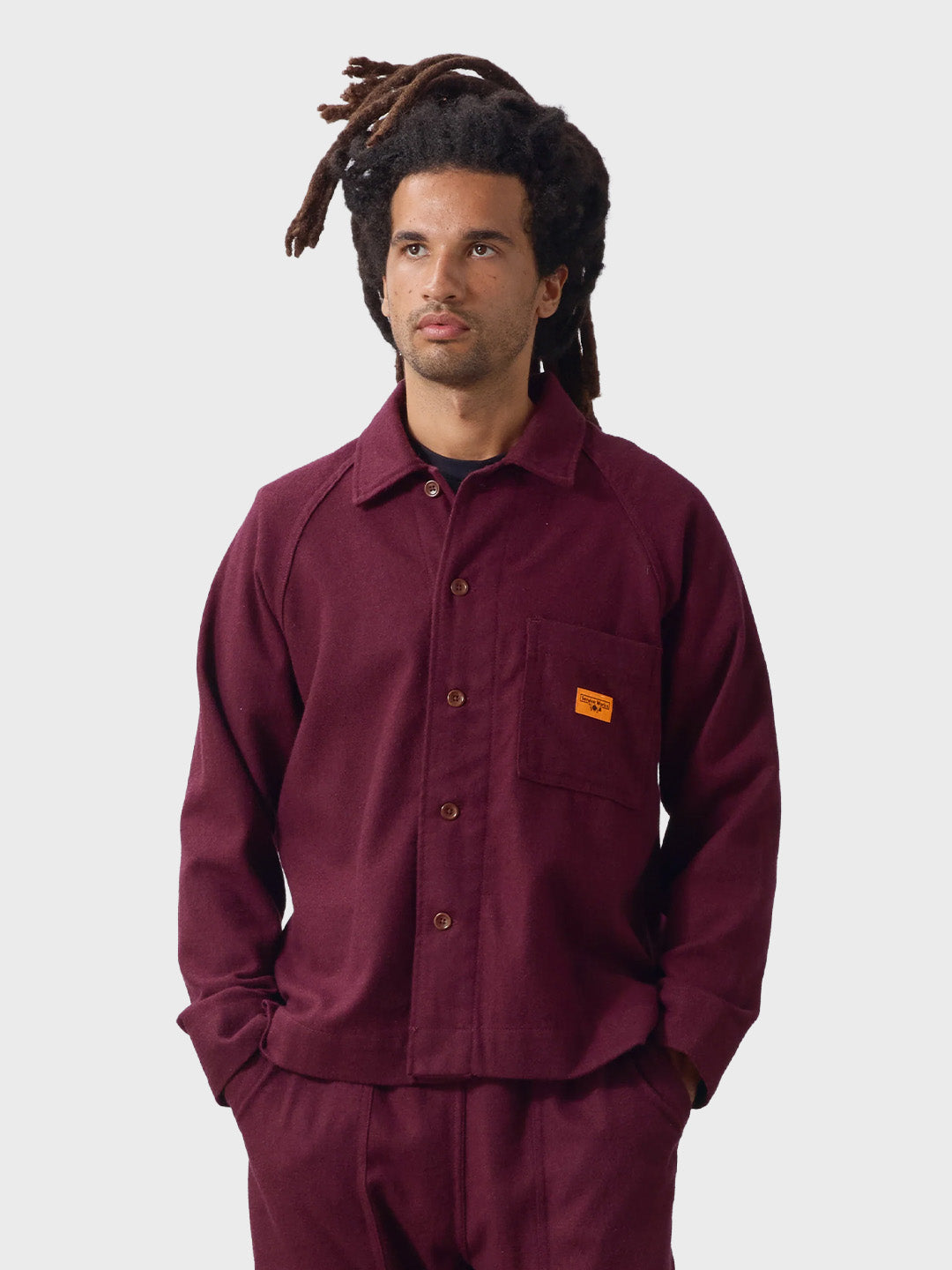 Service Works Flannel FOH Overshirt Burgundy