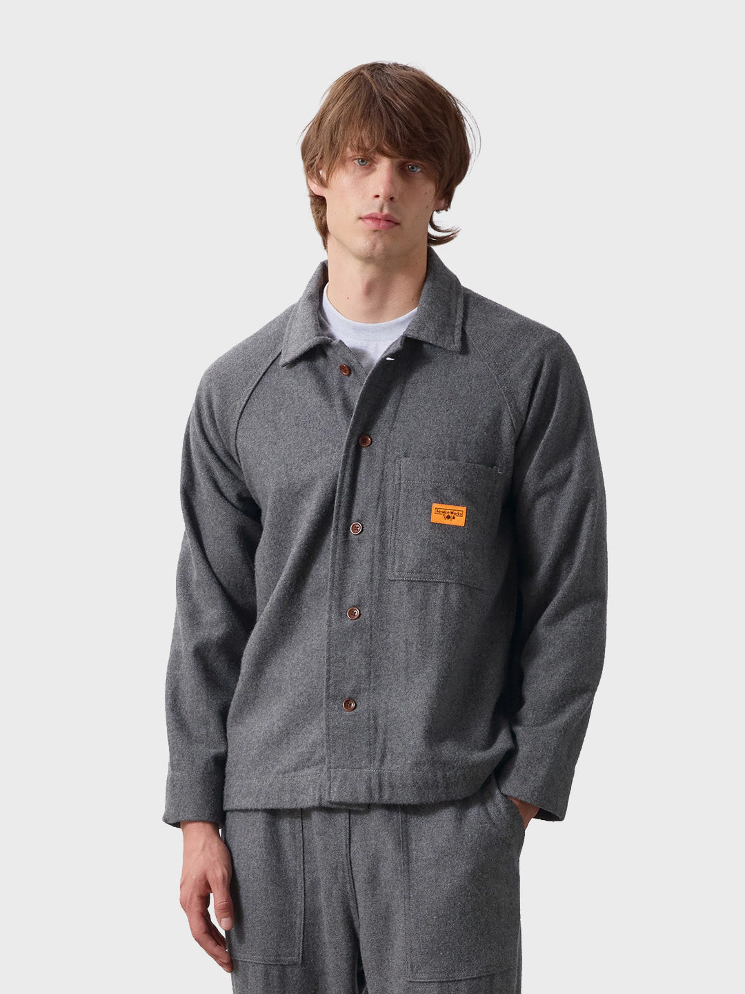 Service Works Flannel FOH Overshirt Charcoal