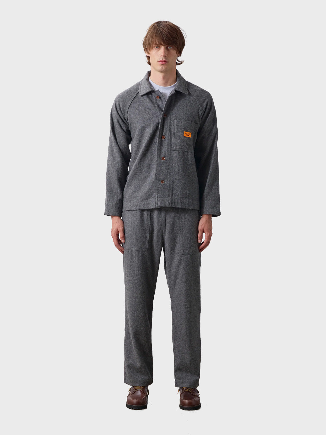 Service Works Flannel FOH Overshirt Charcoal – outfit