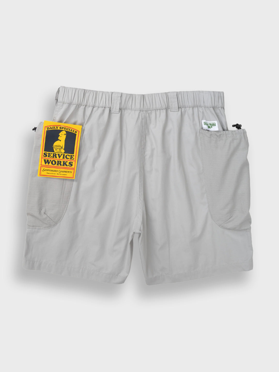 Service Works Gardner Shorts Silver - achterkant