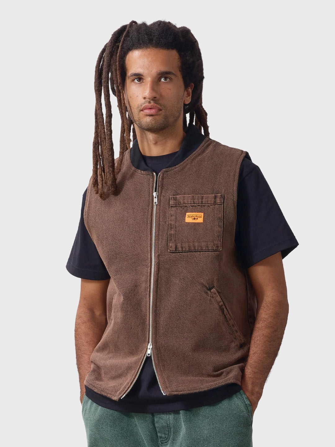 Service Works Over-Dyed Work Vest Umber