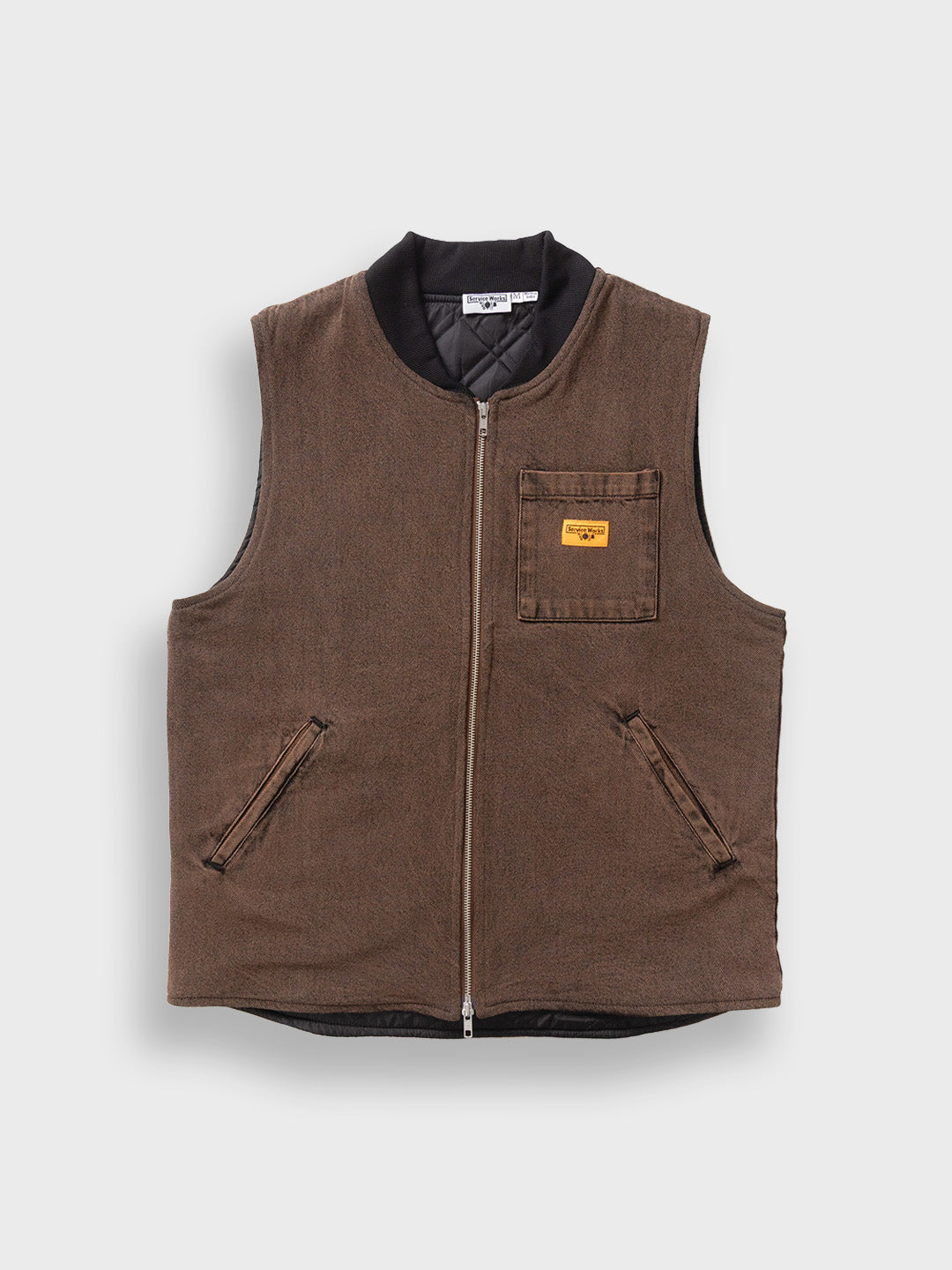 Service Works Over-Dyed Work Vest Umber – productfoto voor