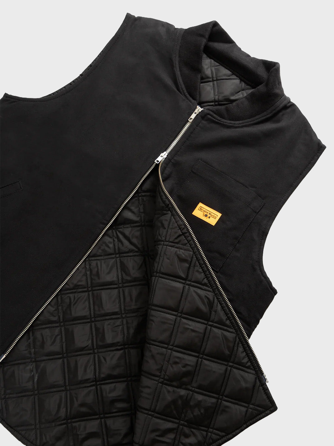 Service Works Padded Work Vest Black – ritssluiting