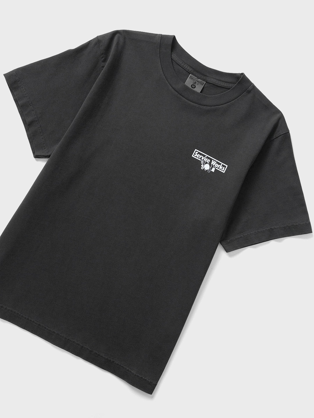 Service Works Pigment Dyed Trademark T-Shirt Black - close-up