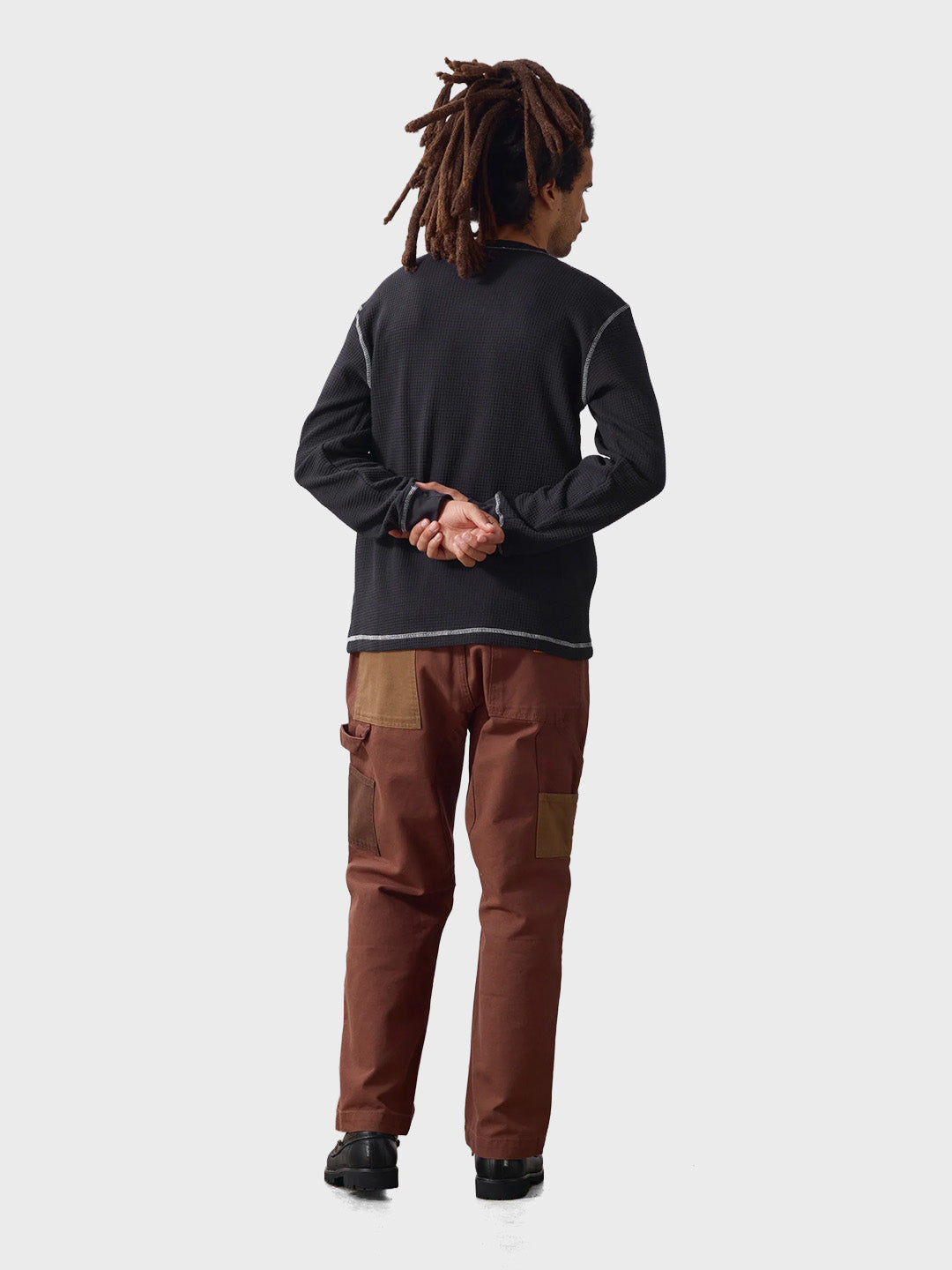 Service Works Waffle Thermal Longsleeve Black – achterkant