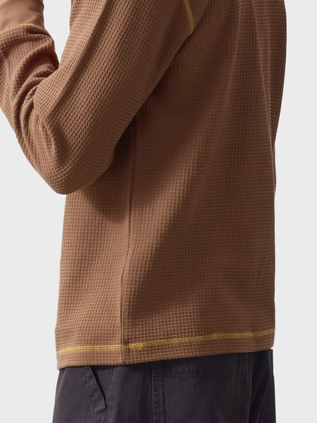 Service Works Waffle Thermal Longsleeve Brown – close-up