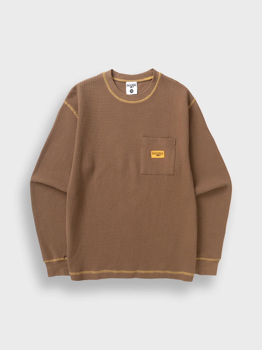 Service Works Waffle Thermal Longsleeve Brown – productfoto voor