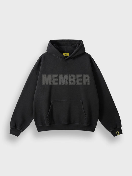 The Missing Piece Classic Hoodie Washed Black voorkant