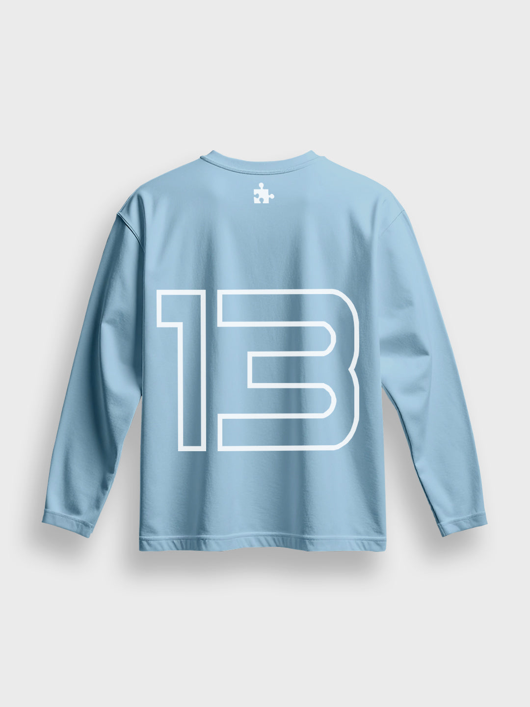 Rugzijde TMP Longsleeve 2.0 Sky Blue met grote 13 print