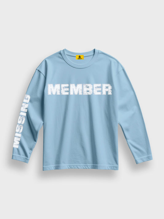 The Missing Piece Longsleeve 2.0 Sky Blue, voorkant met Member print
