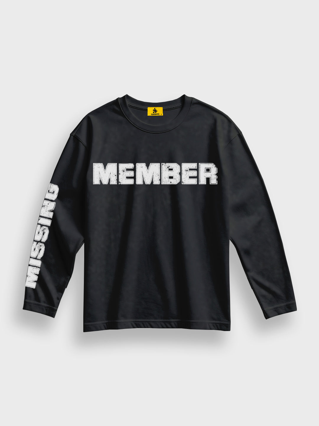 The Missing Piece Longsleeve 2.0 Washed Black met Member print