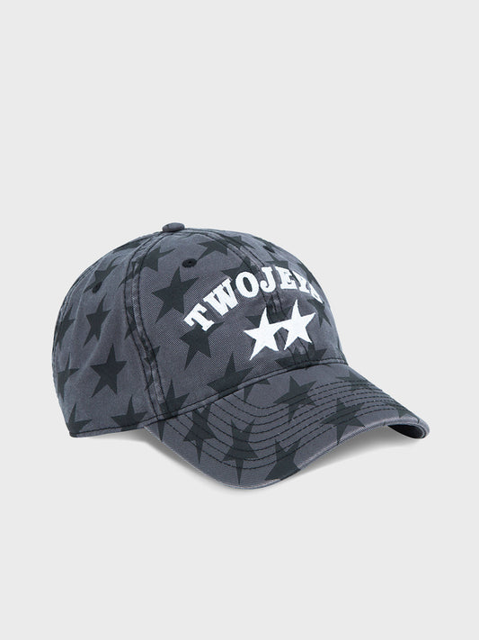 TwoJeys All-Over Dad Cap Washed Black