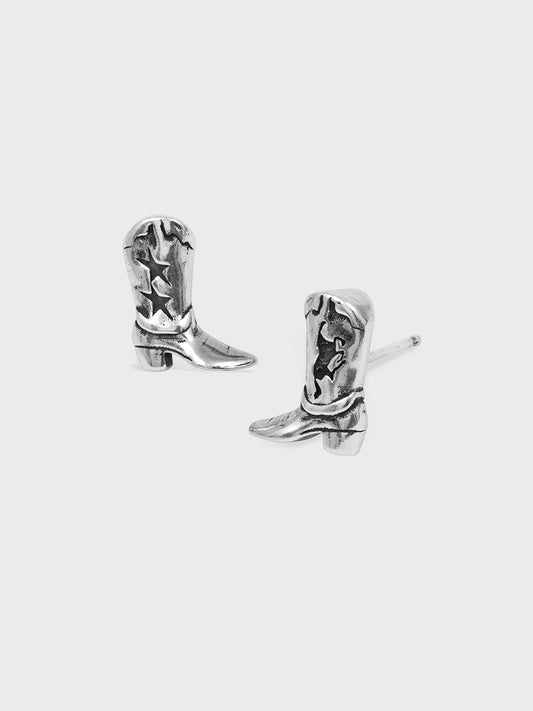 TwoJeys Boot Stud Earrings – sterling zilveren oorbellen in cowboylaarsvorm