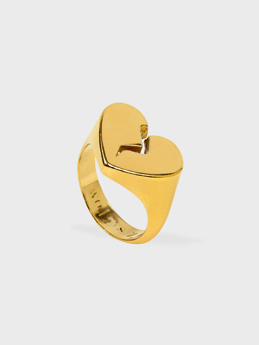 TwoJeys Broken Heart Ring Gold – packshot voorkant