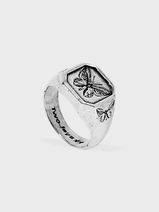 twojeys butterfly ring silver