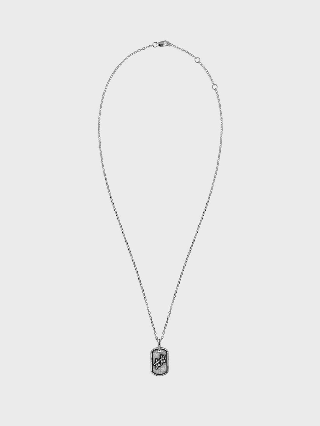 TwoJeys Dog Tag Necklace Silver – voorkant