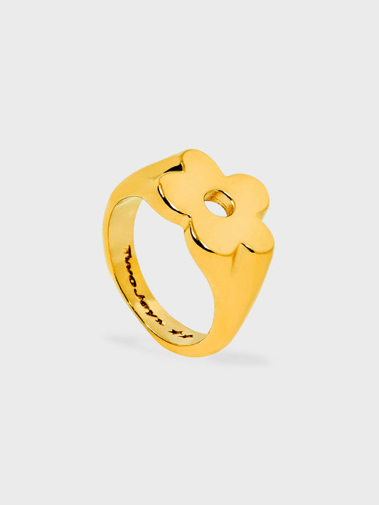 TwoJeys Flower Ring Gold – packshot schuin