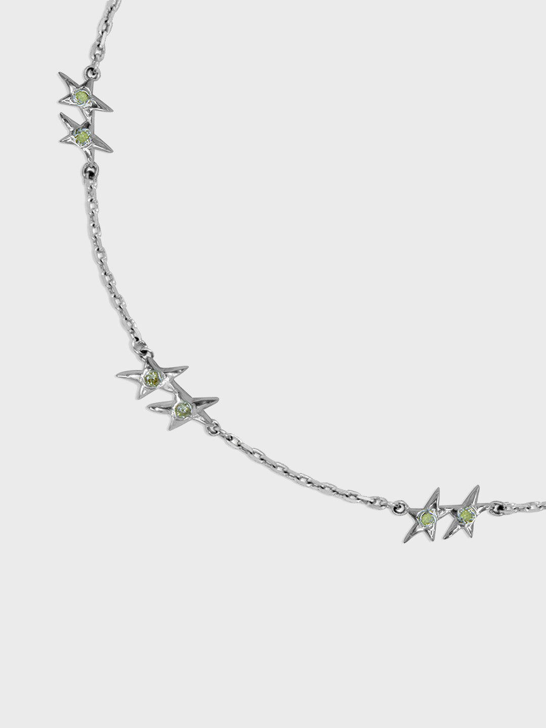 TwoJeys Icon Yellow Stone Necklace Silver – close-up