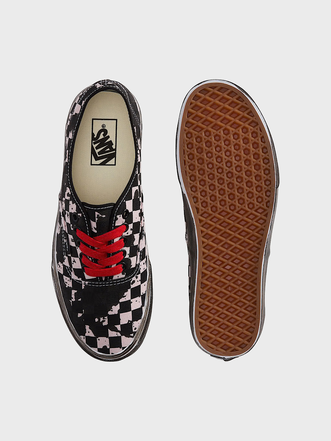 Vans Authentic Over Dye Sneakers Black/Red - VN000D7Y458 - bovenkant en zool