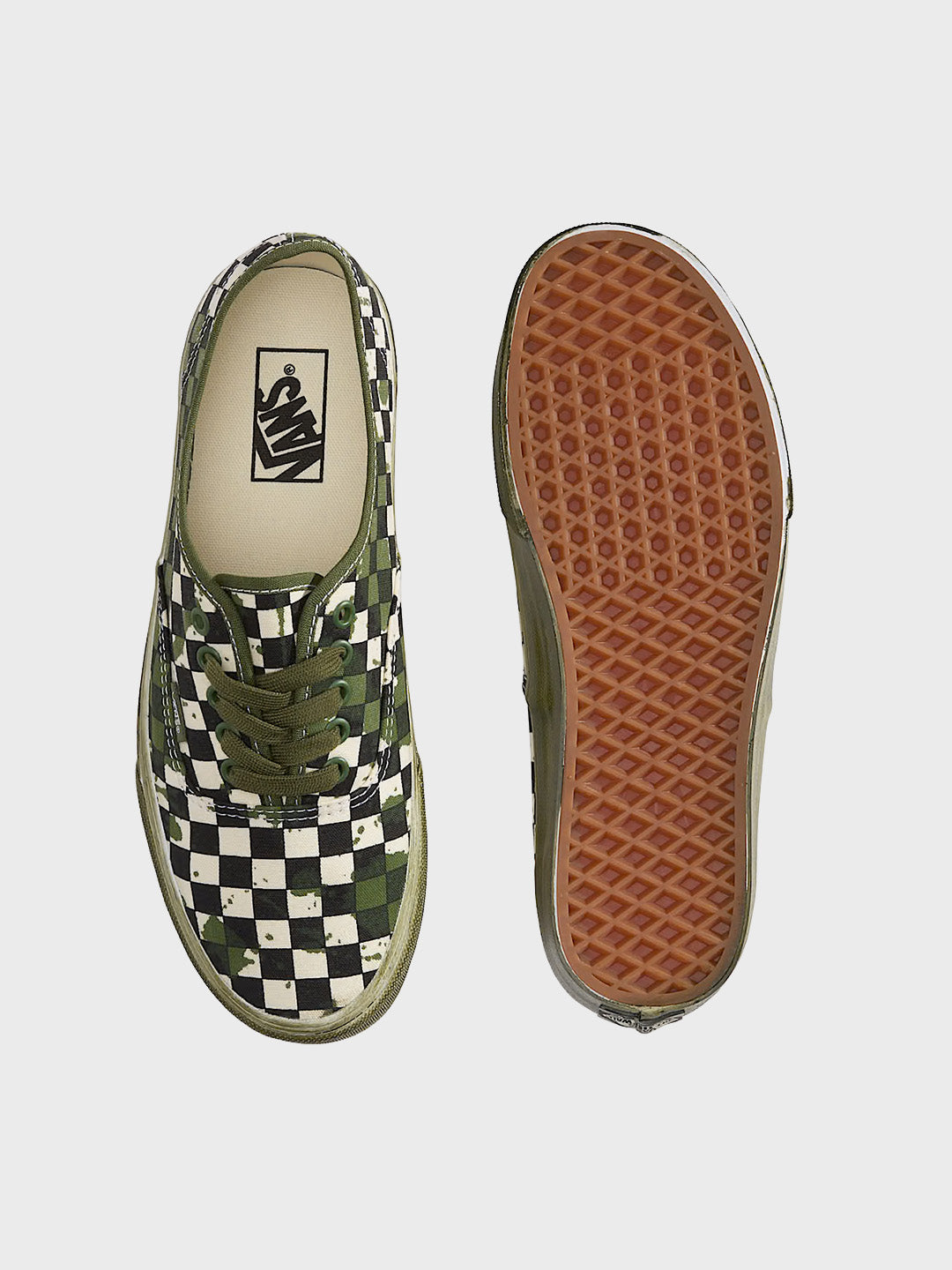 Vans Authentic Over Dye Sneakers Green - VN000D7YCX3 - bovenkant en zool