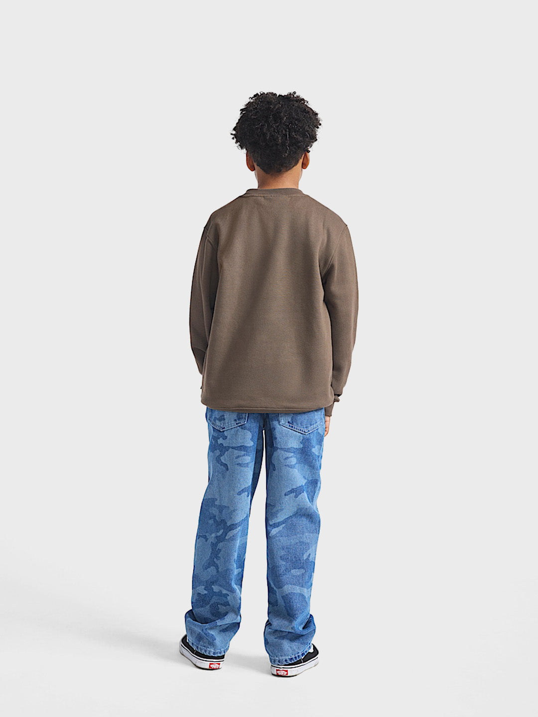 achterkant Vans Check-5 Camo Print Jeans voor kids in blauw