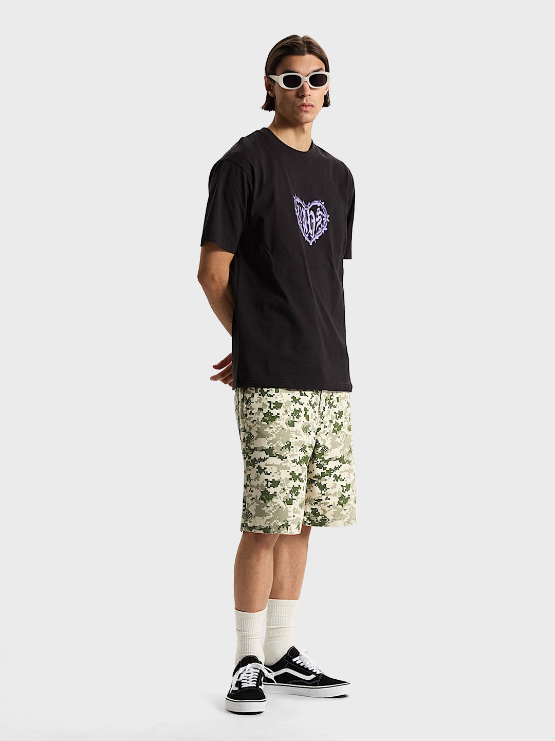 Vans Check-5 Denim Shorts Digi Camo - full outfit