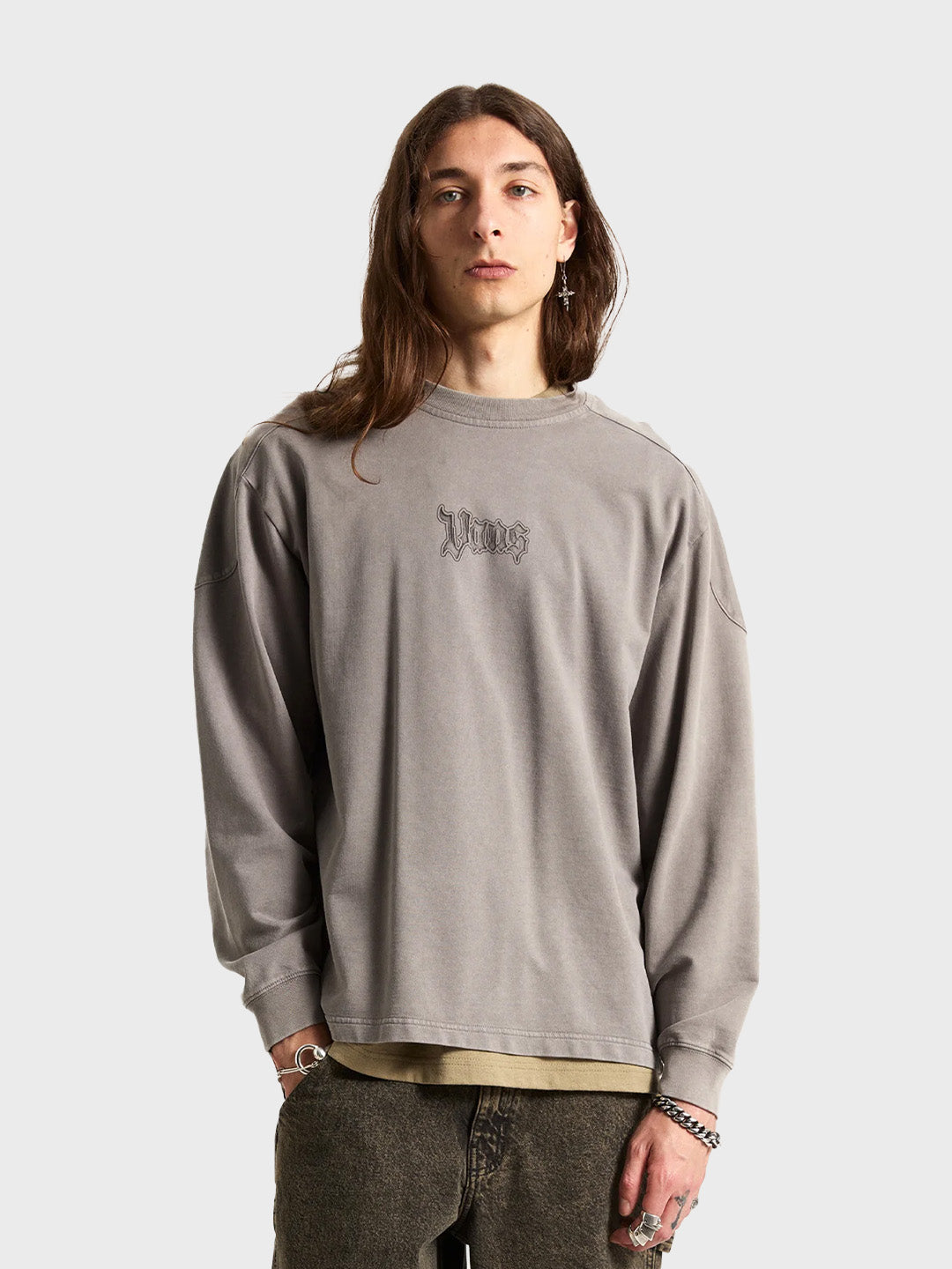 Vans Cromwell Longsleeve Grey – model voorkant