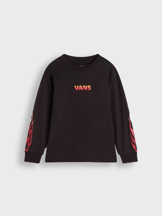 Vans Flame Longsleeve T-Shirt Kids | Black