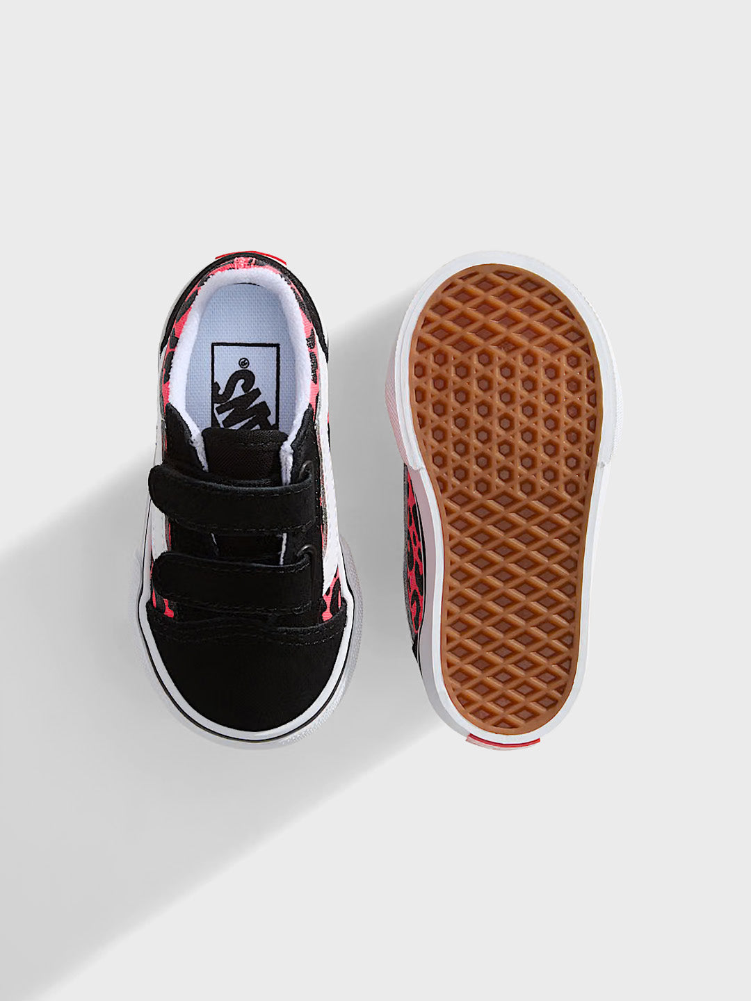 Vans Old Skool (TD) Kinderschoenen Glitter Leopard Pink - bovenkant en zool