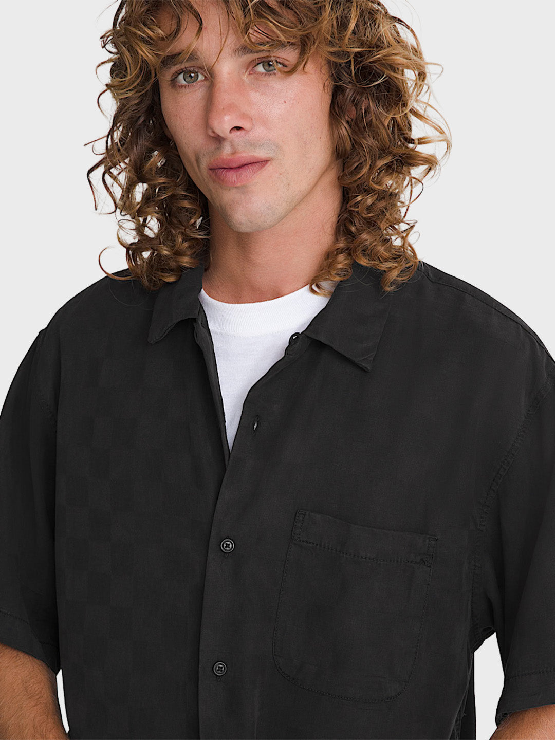 Vans Van Doren Check Camp Shirt Black - close-up