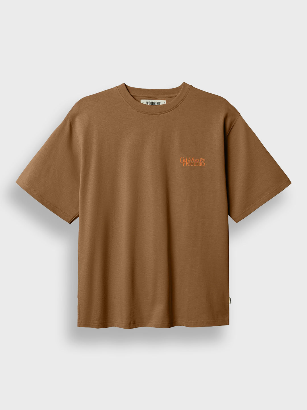 Woodbird WBBaine Flower T-Shirt Dark Brown – packshot voorkant